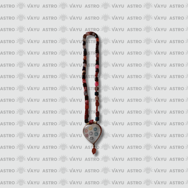 Rainbow Selenite Heart in Multicolored Hakik Mala – Premium & Energised